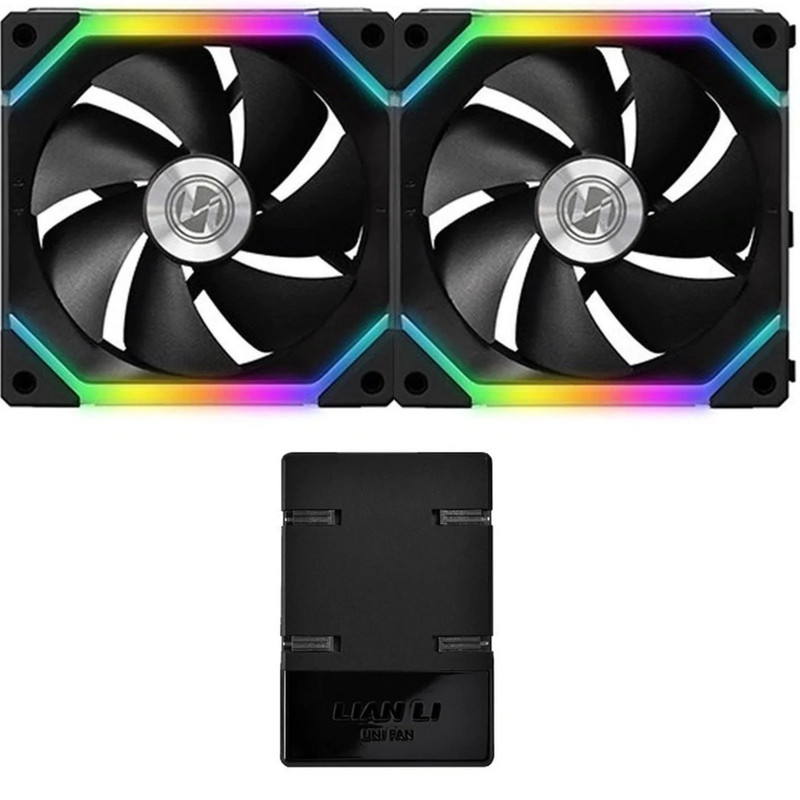 Lian Li Uni Fan SL140 RGB 2x140mm Fans - Black - مروحة تبريد